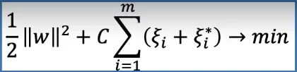 The support vector regression model in formula form